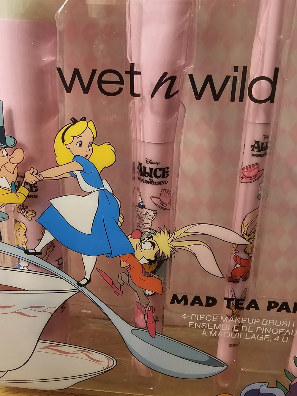 Disney Pink Alice in Wonderland Makeup Brush Set with Character Handles